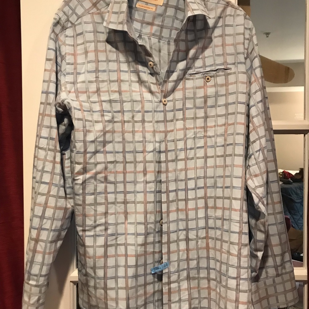 Tommy Bahama Shirt size L silk cotton blend